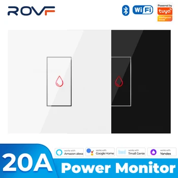 20A güç monitörü Tuya akıllı Wifi su ısıtıcı kazan dokunmatik anahtarı klima ışık zamanlama AB duvar elektrik App