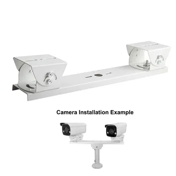 Bir İla İki Crossbar Çift kamera yatağı Braketi Uzatma Çubuğu Yatay Kol Çift Tabanca CCTV Güvenlik Gözetim Kamera Tutucu