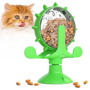 Pet Kedi Oyuncak Sızdıran Besleyici Gıda Dağıtıcı Oyuncak Pet Malzemeleri Fırıldak İnteraktif Eğitim Pet Kaçak Oyuncak Vantuz ile Kedi için
