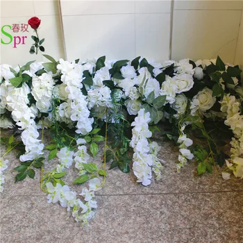 SPR 2 m / adet düğün kemer çiçek masa koşucu centerpiece sahne zemin dekoratif yapay çiçek toptan