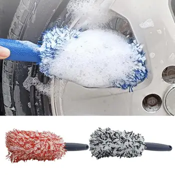 Araba Temizleme Peluş Lastik Fırça Mikrofiber Uzun Saplı Araç Bakım Bakım Temiz Aracı Temizleme Tekerlekleri Jantlar Hub