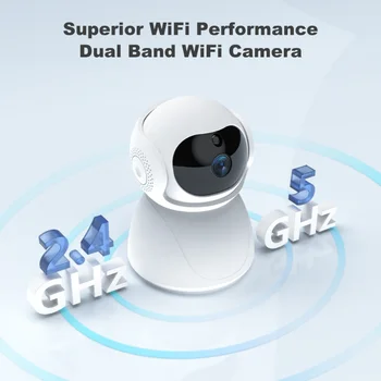 Kablosuz kamera 5GHz 2.4 G Çift Bantlı 1080P WiFi Kablosuz Otomatik İzleme bebek izleme monitörü PTZ Güvenlik Gözetim Mini Kamera