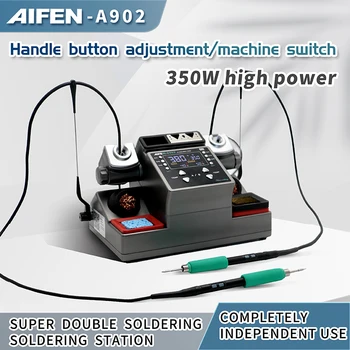AIFEN A902 Akıllı Çift Kaynak İstasyonu WithC210 / C245 Lehimleme Kolu Elektrikli havya İstasyonu Telefon PCB Onarım Aracı