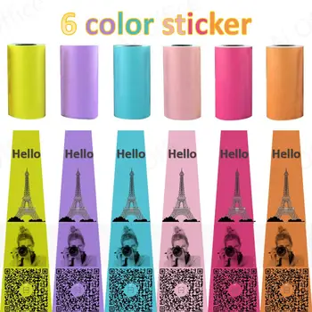 6 Renk Kendinden Yapışkanlı Termal Kağıt Yazdırılabilir yapışkan etiket Kağıt Temizle Baskı Peripag Poooli Papeang Yazıcı Telefon Fotoğraf