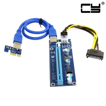 Chenyang PCI - E 1x ila 16x Madencilik Makinesi Gelişmiş Genişletici Yükseltici Kurulu Adaptörü ile USB 3.0 Kablosu ve SATA 15Pin-6Pin Güç Kablosu 