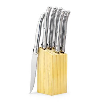 Jaswehome 7 adet Paslanmaz Çelik Biftek Bıçak Seti Laguiole Yemek Restoran Bar Mutfak Sofra Seti Çatal Yemeği Bıçaklar