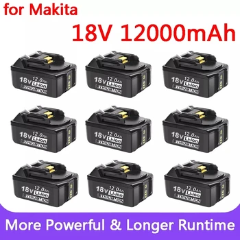 Ücretsiz ShippingNew için 18 V Makita Pil 12000 mAh Şarj Edilebilir Güç Araçları Pil ile LED lityum-iyon yedek pil LXT BL1860B BL1860