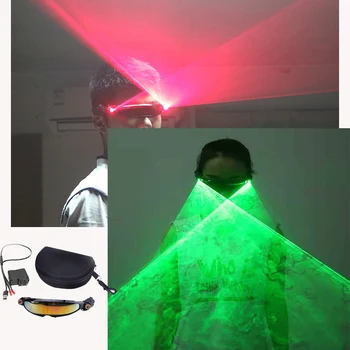 LED lazer gözlük levha düz yeşil / kırmızı ışık lazer gözlük DJ müzik festivali atmosfer sahne sahne