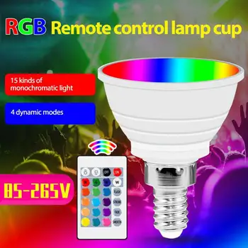 LED Lamba Uzaktan Kumanda Renkli Akıllı Ampul E27 / E14 / GU10 / MR16 LED RGB Lamba 85-265V RGB+Beyaz Kısılabilir Ampul Ömrü 50000 Saat
