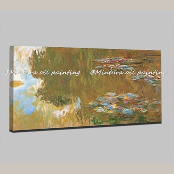 El-Boyalı Nilüferler Gölet Claude Monet Tarafından Tuval Üzerine Yağlıboya, duvar Resimleri Resim Oturma Odası Ev Dekorasyon İçin