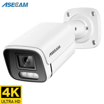 Yeni 4K 8MP IP Kamera Ses Açık POE H. 265 Onvif Metal Bullet CCTV Ev 4MP Renkli gece görüşlü güvenlik Kamera