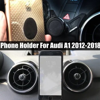 Audi için A1 2012-2018 Araba telefon braketi Hava Firar Dağı Mıknatıs Tutucu 360 Dönebilen Destek Mobil GPS Aksesuarları Karbon Fiber