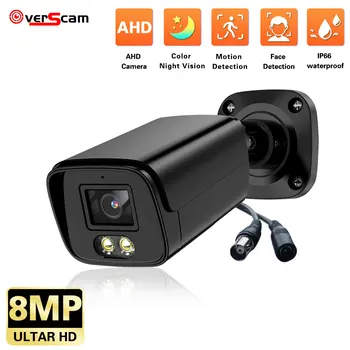 Yüz Algılama 4K AHD Güvenlik Kamera Açık Su Geçirmez Analog güvenlik kamerası 8MP BNC Video Gözetim Kamera 5MP H. 265 Siyah XMEYE