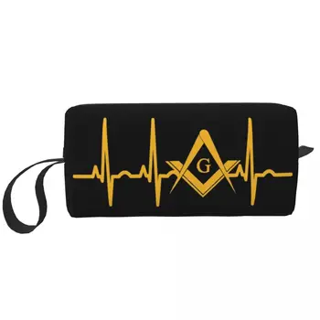 Kalp atışı Mason Seyahat makyaj çantası Kadınlar için Masonik Mason Makyaj kozmetik düzenleyici Güzellik Saklama Torbaları Dopp Kiti Kutusu Kasa