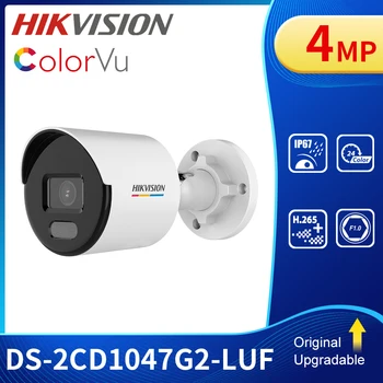 Hık DS-2CD1047G2-LUF 4MP ColorVu Bullet Gözetim Kamera İnsan Algılama POE P2P Dahili Mikrofon Renkli Kamera Güvenlik IP67