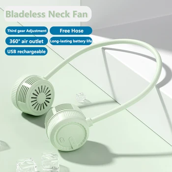 Taşınabilir Boyun Fanı USB Şarj Edilebilir Bladeless Elektrikli Fan Boyun Soğutucu Yaz Seyahat Açık Spor Boyun Bandı Fan