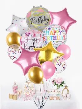 Çapraz Sınır Doğum Günü Partisi Dekorasyon Kiti 18 İnç Beş Nokta Yıldız Alüminyum Film Balon Doğum Günü Partisi Sahne Balon Dekorasyon