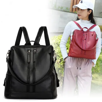 Zarif PU Deri kadın Sırt Çantası Moda Kadın okul sırt çantası Küçük Bayanlar seyahat sırt çantası Büyük Kapasiteli omuzdan askili çanta