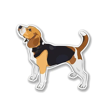 Sıcak Karikatür Beagle Köpek Araba Sticker Vinil Oto Motosiklet Çıkartmaları Tampon KK Çıkartması PVC 14cm * 12cm Aksesuarları Su Geçirmez