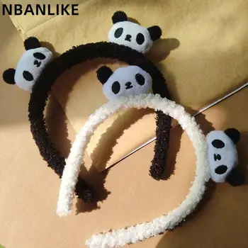 1 ADET Çin Tarzı Peluş Panda Şapkalar Güzel Hayvan Kafası Bebek Karikatür Takı Saç Aksesuarları Elastik At Kuyruğu Tutucu
