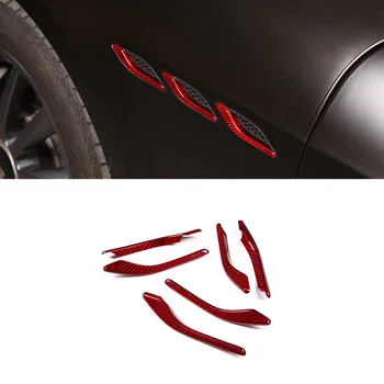 Maserati Ghiboli için M157 2014-2022 Yıl Çamurluk Çıkartmalar Her İki Tarafta Kanat Plakaları Gerçek Karbon Fiber Kırmızı