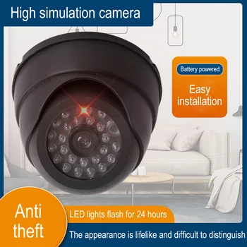 Açık CCTV Sahte Simülasyon Kukla Kamera Ev Gözetim Güvenlik Dome Mini Kamera Yanıp Sönen led ışık Sahte Kamera Siyah