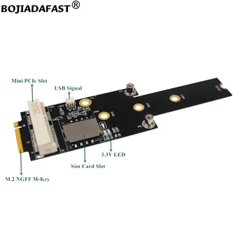 Mini PCI - E MPCIe M. 2 NGFF Anahtar M Kablosuz Adaptör Kartı için SIM Yuvası İle 3G 4G LTE GSM Modem / Wifi Modülü