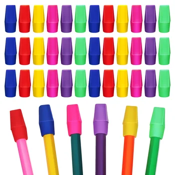 120 Adet Kalemler Toplu Kap Silgi Kap Silgi Toppers Karışık Renkli Üst Silgi Kırtasiye Malzemeleri Öğretmenler için