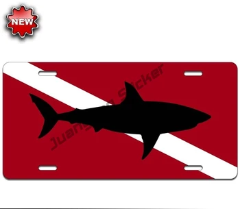 Köpekbalığı dalış bayrak plaka tüplü Dalış Okyanus Charter Tekne Kamyon Araba