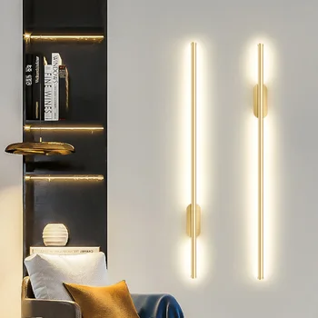 Modern Minimalist ızgara Duvar Lambası Lüks LED Şerit Duvar Lambası Oturma Odası TV Arka Plan Duvar Yatak Odası Başucu Ev Deco Aydınlatma