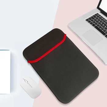 10 14 15.6 17 inç Çift Yüzlü Laptop Çantası Koruyucu Çanta Neopren Yumuşak Kol Tablet PC Çantası Su Geçirmez laptop çantası