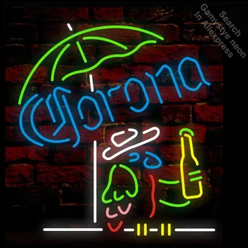 Corona Papağan Neon Burcu şemsiye Neon ampul işareti el yapımı ışık odası rekreasyon dekor vazosu tüp el sanatları Affiche kapalı lambalar