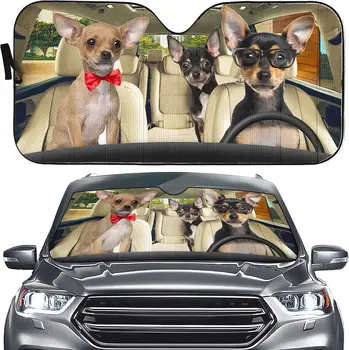 Chihuahua Köpek Sürüş araba güneşliği Cam Güneş Gölge Evrensel Fit araba güneşliği-Aracınızı Serin Tutun, SUV Ön Cam Pet D