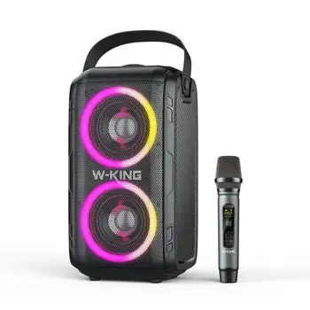 TWS DJ BT Şarj Edilebilir PA RGB Karaoke Kablosuz Taşınabilir mikrofonlu hoparlör mikrofon