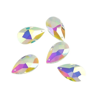 5 Adet AB Renkli Cam 38mm Gözyaşı K9 kristal boncuklar DIY Avize Kolye Parçası Lamba Prizmalar Takı Asılı Dekorasyon