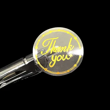 500 adet Teşekkür Ederim Çıkartmalar Şeffaf Zarf Mühür Karalama Defteri Sticker Sevimli Yuvarlak Etiket Kırtasiye etiket çıkartmaları Dıy Hediye