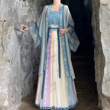 Çin Tarzı Geleneksel Hanfu Kostüm Kadınlar Zarif Antik Elbise Oryantal Prenses Elbise Elegance Şarkı Hanedanı Dans Giyim
