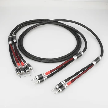 Audiocrast SC316AG %100 % Saf Katı Gümüş Hoparlör kablosu ile karbon fiber Muz Muz Fiş Hİ-End Kablo