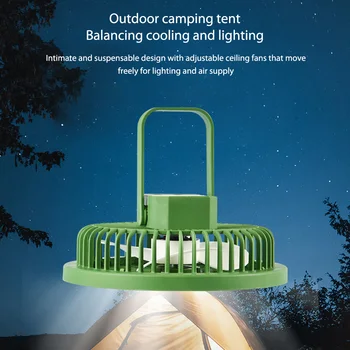 Taşınabilir Fan çadır ışığı 1200mAh Kamp ışık masa fanı 3 hızlı Rüzgar Renkli Diyafram Katlanır Kanca Açık