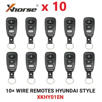 10 adet Xhorse XKHY01EN Tel Evrensel Uzaktan Anahtar Hyundai için 3+1 Düğmeler İngilizce Sürüm ile çalışan Xhorse VVDI Anahtar aracı