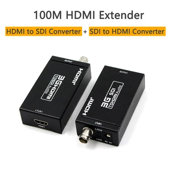 100m HDMI Koaksiyel Genişletici Verici Alıcı 3G Mini HDMI SDI Dönüştürücü SDI HDMI Dönüştürücü Uzatıcı Koaksiyel Kablo
