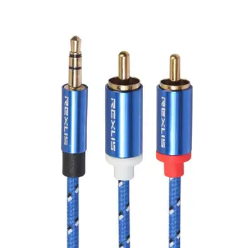 RCA Kablosu 2RCA 3.5 Ses Kablosu 3.5 mm 2RCA Erkek Ses Yardımcı Aux Stereo Y Splitter kablo kordonu 0.5 m / 1 m / 1.8 m / 3 m