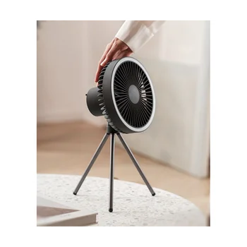 10000mAh USB Tripod Kamp Fan ile Güç Bankası İşık Şarj Edilebilir Taşınabilir Sirkülatör Kablosuz Tavan Elektrikli Fan