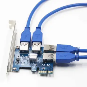1/3/5/10 Adet PCI-E USB Adaptörü 4-port PCI-E 1X İla 16X USB 3.0 Yükseltici kart uzatıcısı Kartı PCIe Adaptörü Madencilik Dropshipping