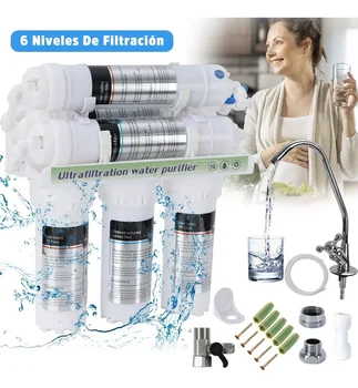 Yeni 6 Sınıf Akış Altında Lavabo su filtreleme sistemi Mutfak Sayacı Filtrasyon Filtreleri 99 % Klor Krom Musluk Su Filtresi