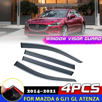 Pencere Siperliği Mazda 6 için Mazda6 GJ1 GL Atenza Sedan 2014 ~ 2021 Duman Kapı Havalandırma Saptırıcı Tenteler Güneş Yağmur Kaş Aksesuarları