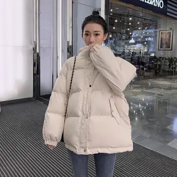 uzun kaban kadınlar 2023 Kış moda sokak stili kadın termal ceket Kore tarzı gevşek rahat Kalın Pamuklu Yastıklı kadın