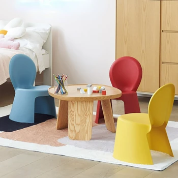 Macaron Renk Rahat İçi Boş Arkalığı Tabureleri Ev Basit Plastik çocuk Sandalyeleri taşınabilir kılıf Yetişkin Ayakkabı Tabure