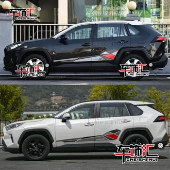 Yeni Araba Sticker Vücut Modifikasyonu İÇİN Özel Araba Filmi Toyota RAV4 2020 2021 2022 Spor Dekor Vinil Araba çıkartma Aksesuarları