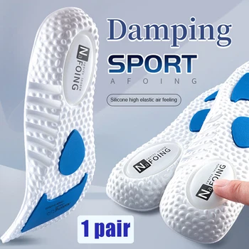 1 Çift Sönümleme Spor Tabanlık Erkekler Kadınlar Nefes Ter emici Deodorant Kesilebilir Tabanlık Yüksek Elastikiyet Yumuşak Kalın Ayakkabı Pedleri